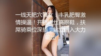 一线天肥穴骚女！丰乳肥臀激情操逼！开档肉丝高跟鞋，扶屌骑乘位深插，站立后入大力输出