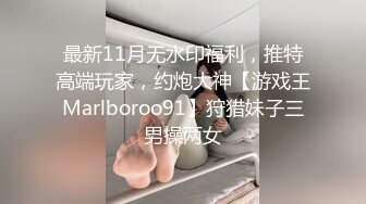 最新11月无水印福利，推特高端玩家，约炮大神【游戏王Marlboroo91】狩猎妹子三男操两女