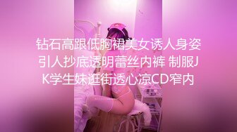 钻石高跟低胸裙美女诱人身姿引人抄底透明蕾丝内裤 制服JK学生妹逛街透心凉CD窄内