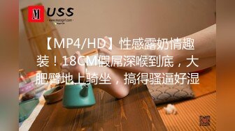 【MP4/HD】性感露奶情趣装！18CM假屌深喉到底，大肥臀地上骑坐，搞得骚逼好湿